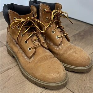 Timberland Tan Combat Boots Ankle-High Nubuck
